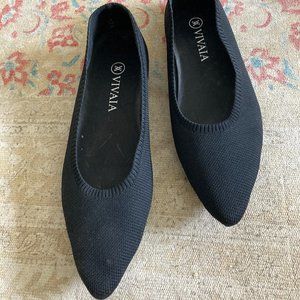 VIVAIA POINTED TOE BALLET FLAT BLACK SZ 41